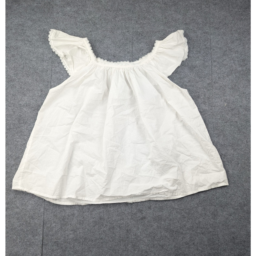 Lenora Dina Yang Top Womens Medium Cottage Boho Victorian Timeless Natural Fiber